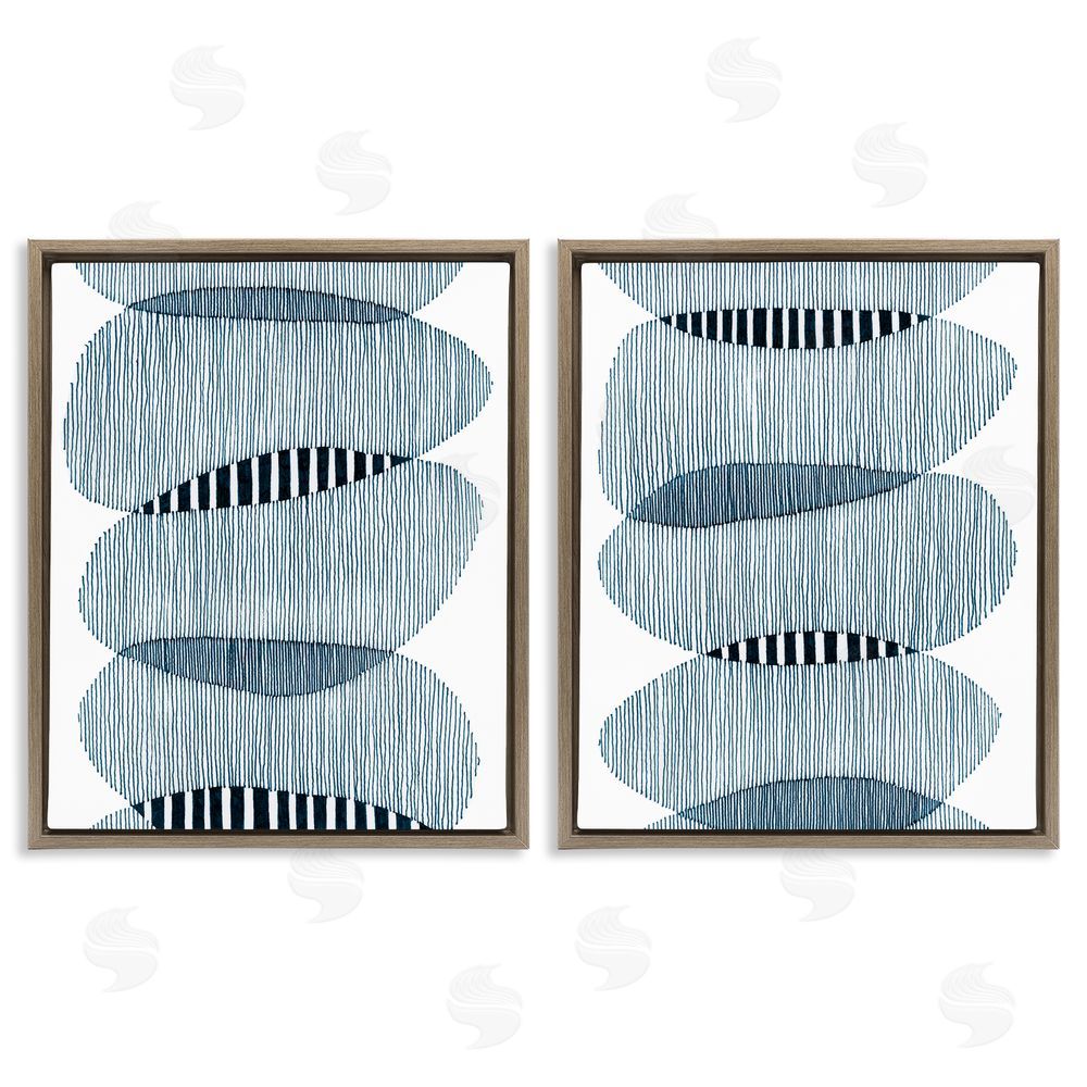 Nikki Galapon Overlapping Circles Abstraction Brown Floating Frame Canvas Wall Art Print