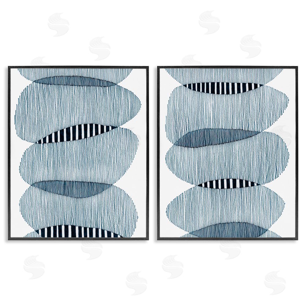 Nikki Galapon Overlapping Circles Abstraction Black Framed Giclee Wall Art Print