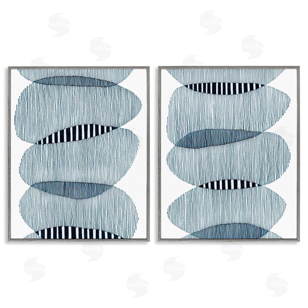 Nikki Galapon Overlapping Circles Abstraction Gray Framed Giclee Wall Art Print
