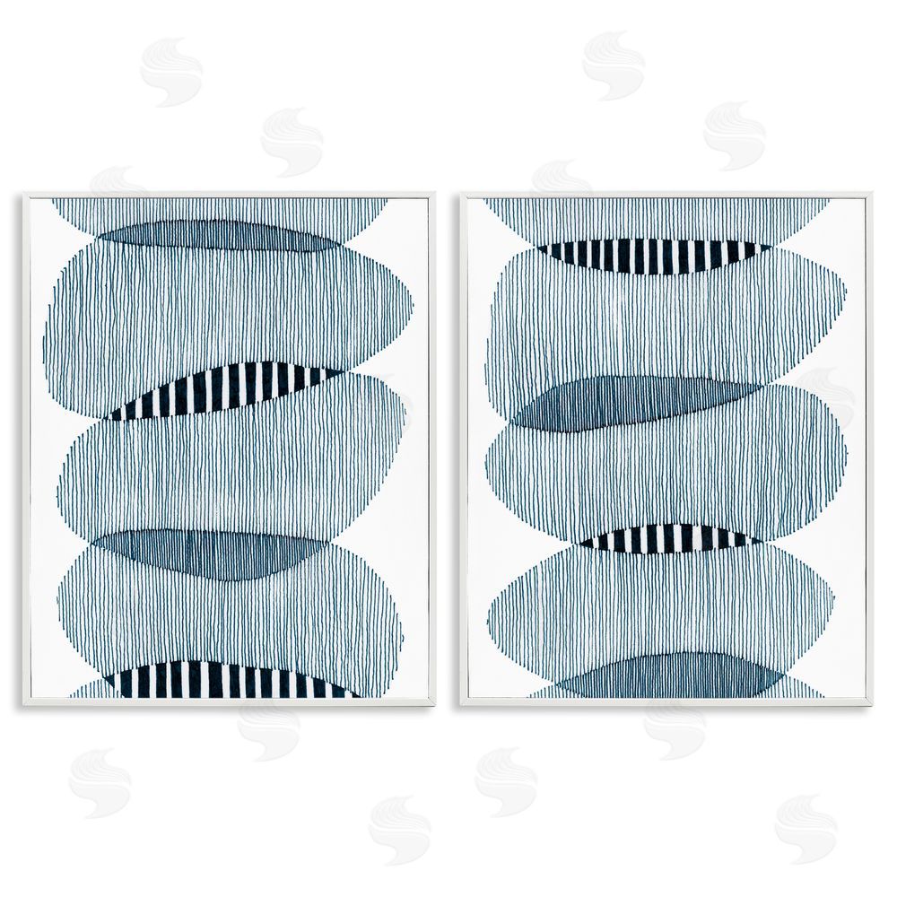 Nikki Galapon Overlapping Circles Abstraction White Framed Giclee Wall Art Print