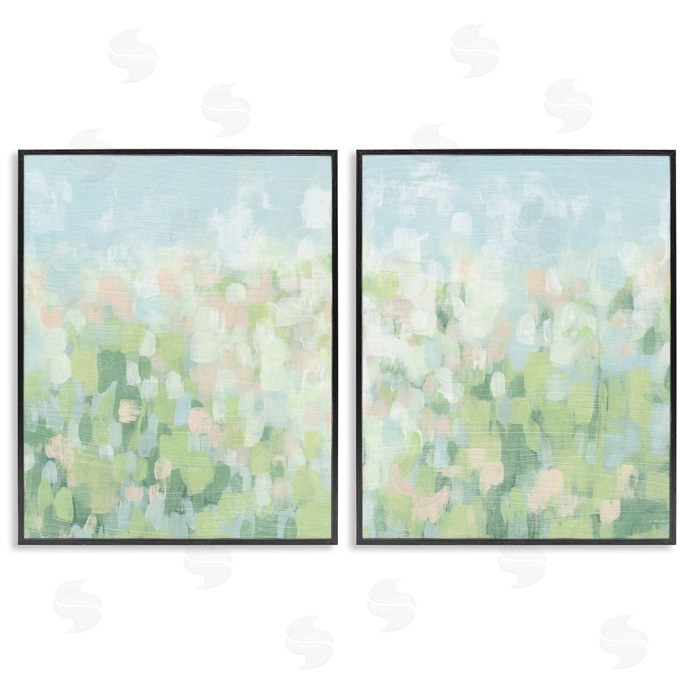 June Erica Vess Abstract Meadow Landscape Black Framed Giclee Wall Art Print