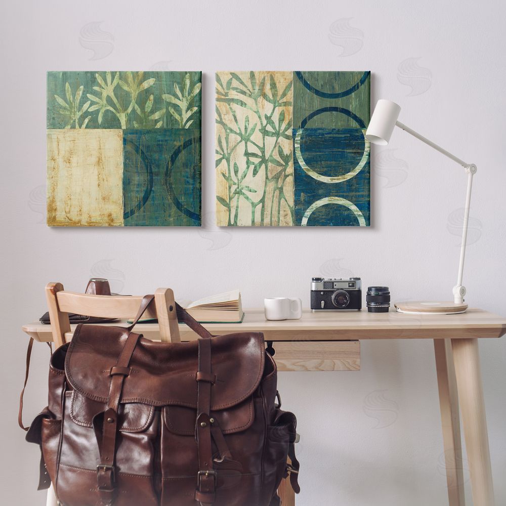 Liz Jardine Modern Botanical Shapes Canvas Wall Art Print in Room