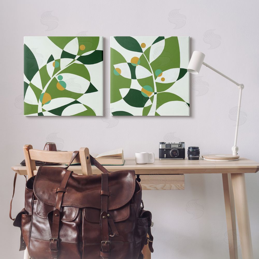 Liz Jardine Tropical Leaves Abstraction Canvas Wall Art Print in Room