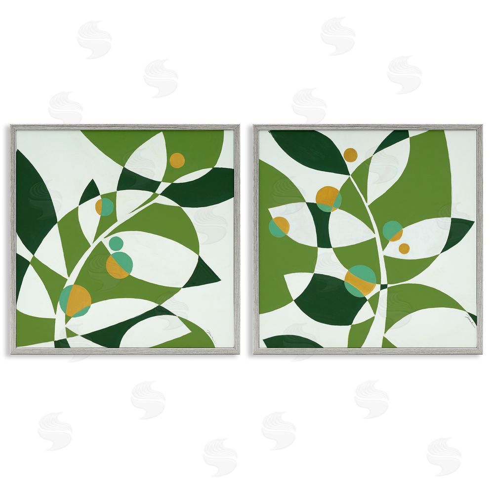 Liz Jardine Tropical Leaves Abstraction Gray Framed Giclee Wall Art Print