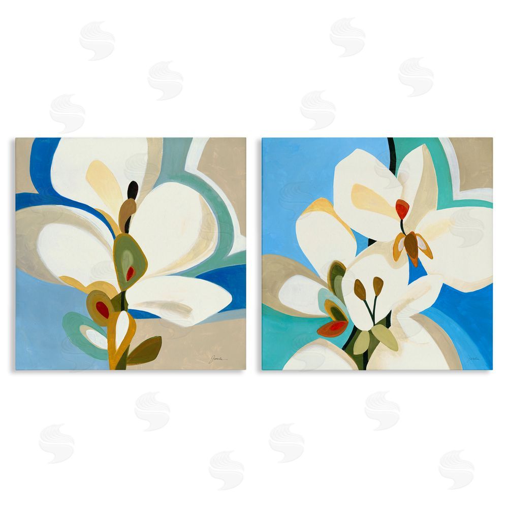 Liz Jardine Modern Flower Pattern Canvas Wall Art Print