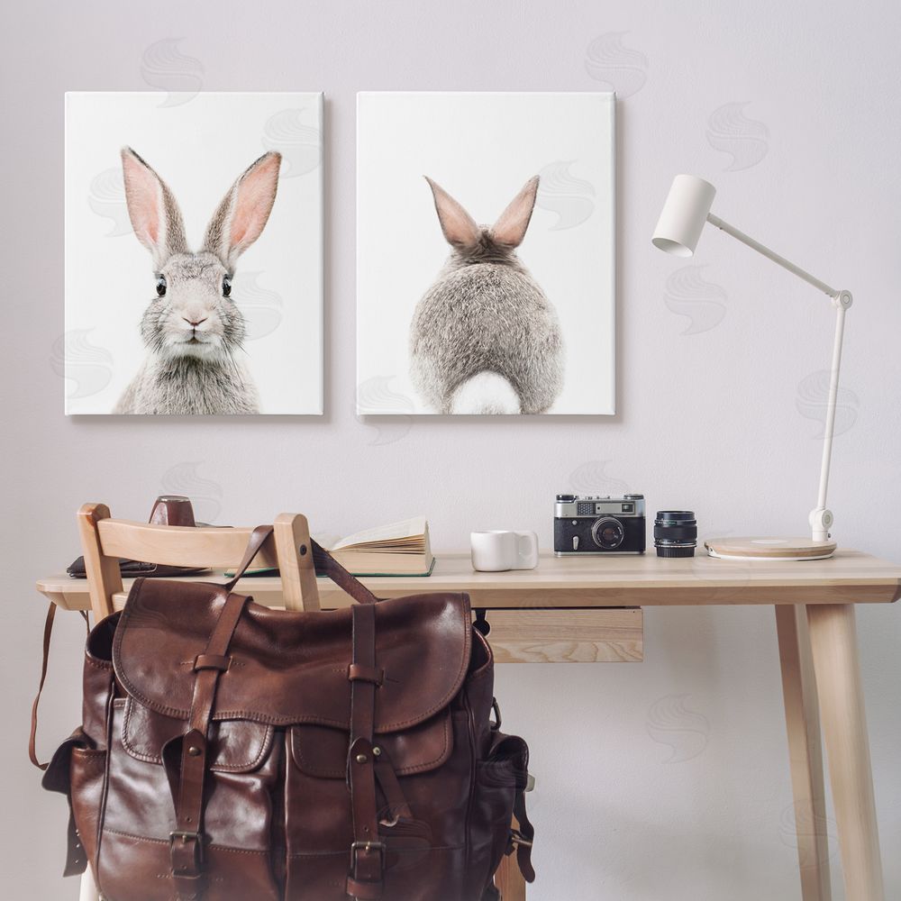 Sisi and Seb Back & Front Bunnies Canvas Wall Art Print in Room