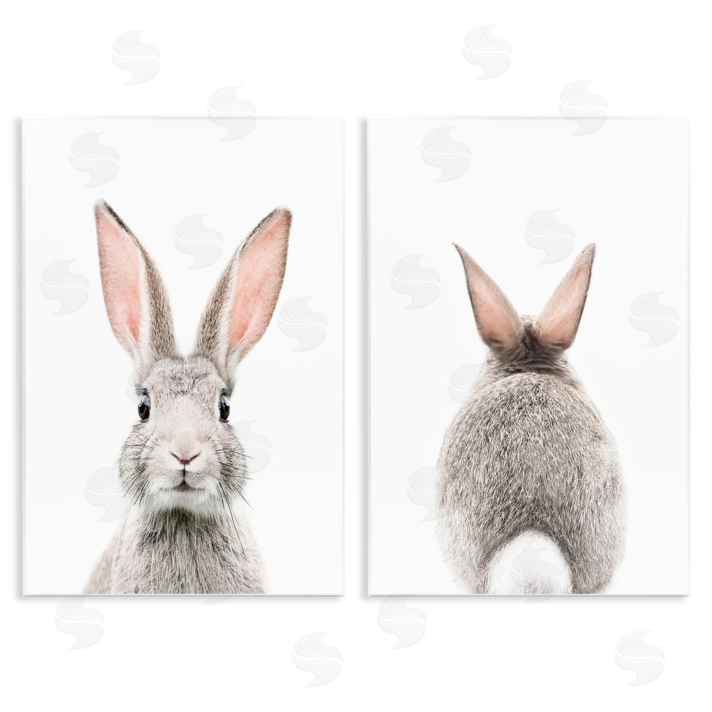 Sisi and Seb Back & Front Bunnies Wooden Wall Plaque Art Print