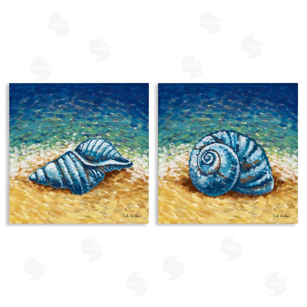 Nidhi Wadhwa Conch Shells on Shore Canvas Wall Art Print