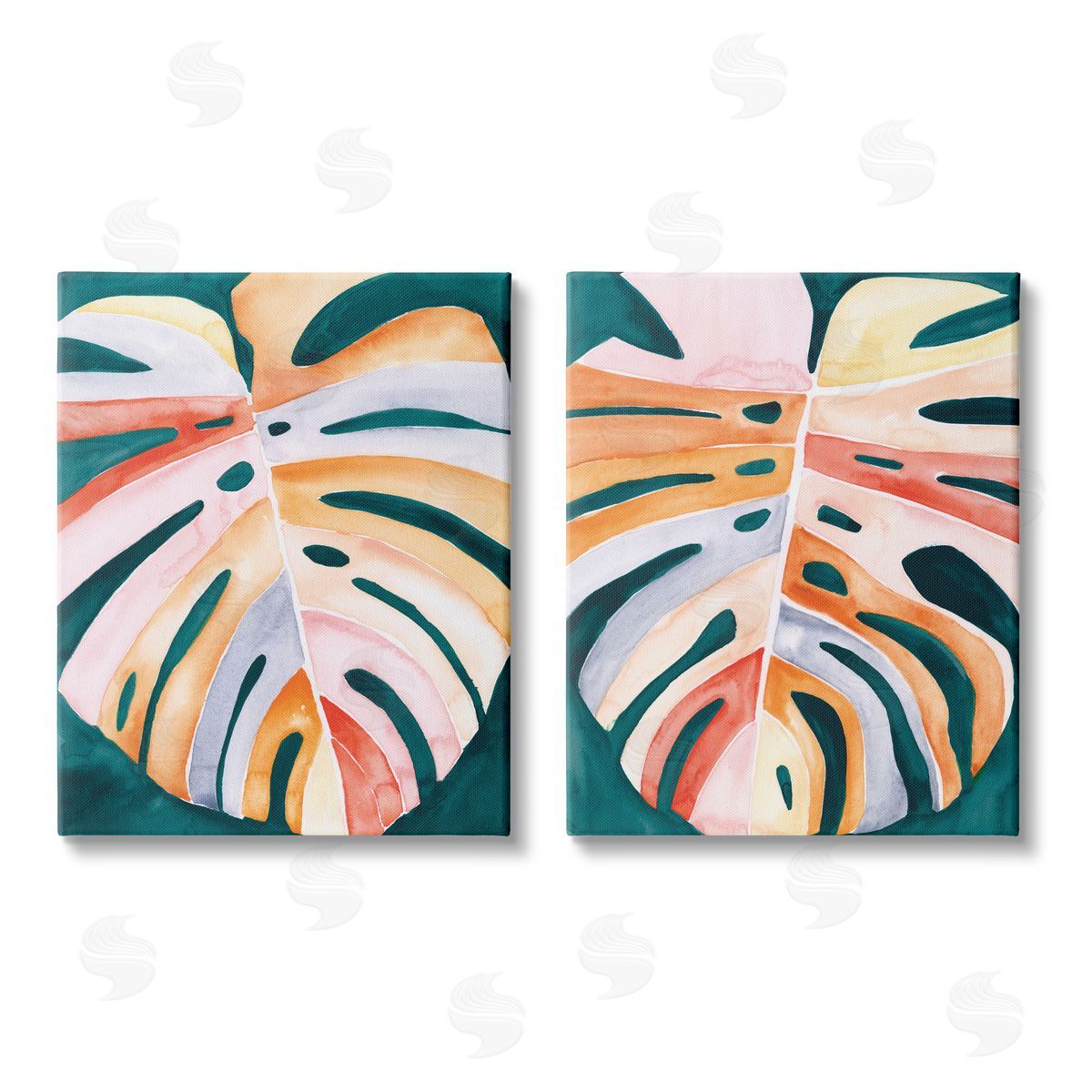 Jennifer Paxton Parker Tropical Monstera Leaves Canvas Wall Art Print
