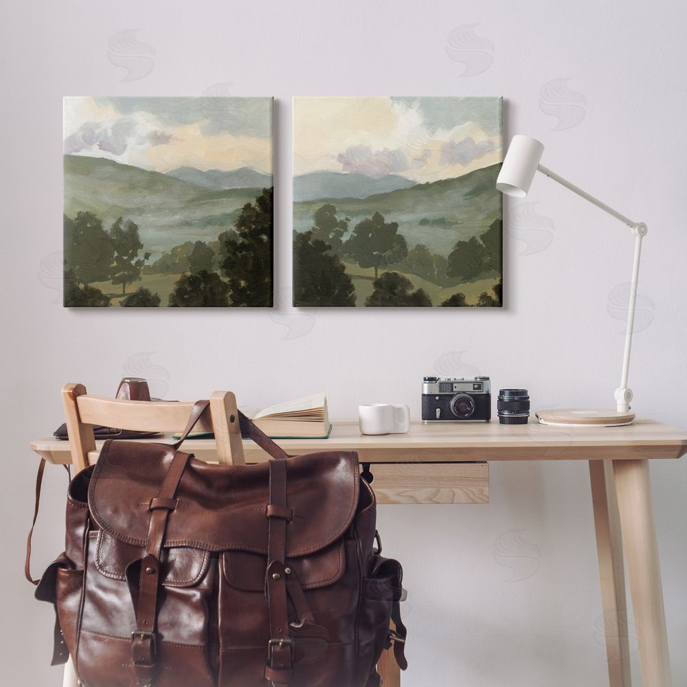 Victoria Barnes Rural Hills Landscape Canvas Wall Art Print in Room