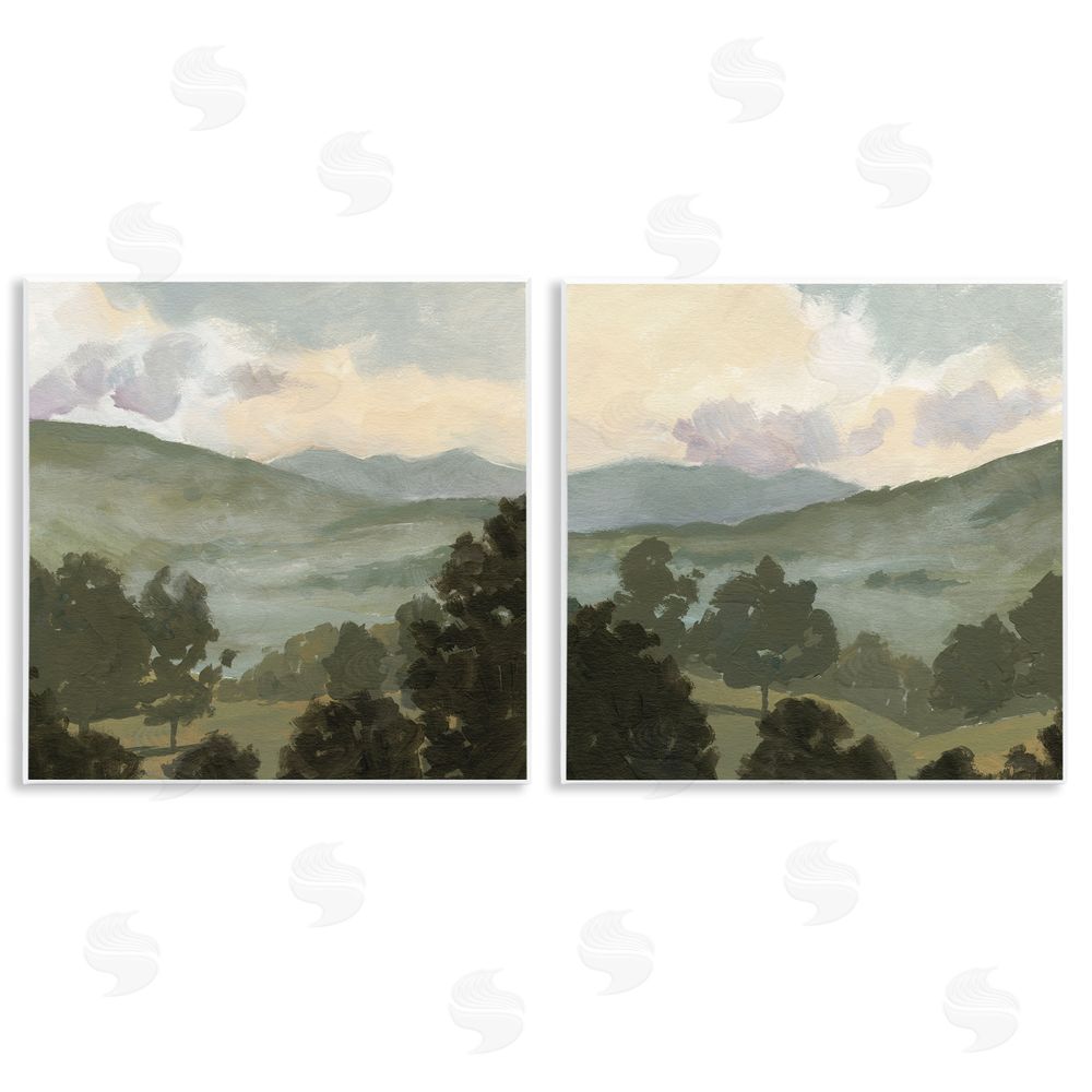 Victoria Barnes Rural Hills Landscape Wooden Wall Plaque Art Print