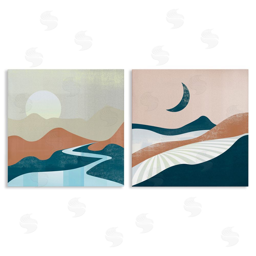 Arctic Frame Abstract Day & Night Landscape Canvas Wall Art Print