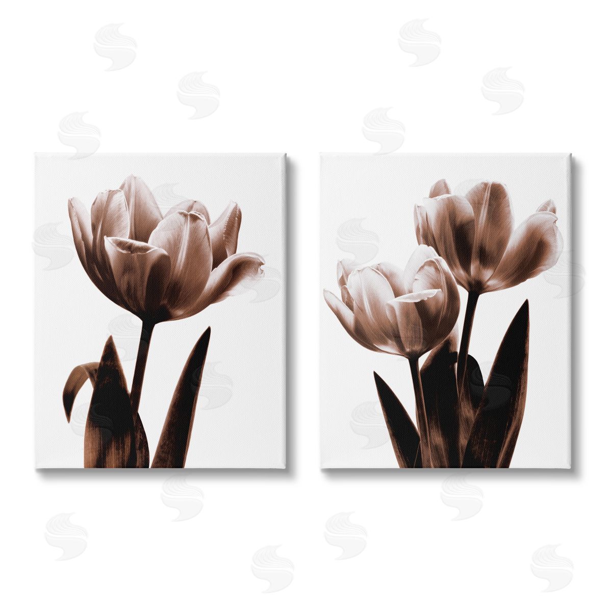 Caroline Kelly Modern Tulip Silhouettes Canvas Wall Art Print