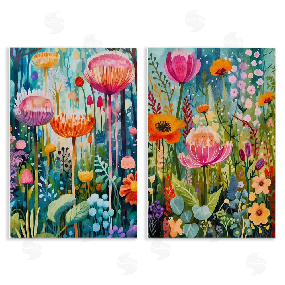 LSR Design Studio Whimsical Gardens Landscape Wooden Wall Plaque Art Print