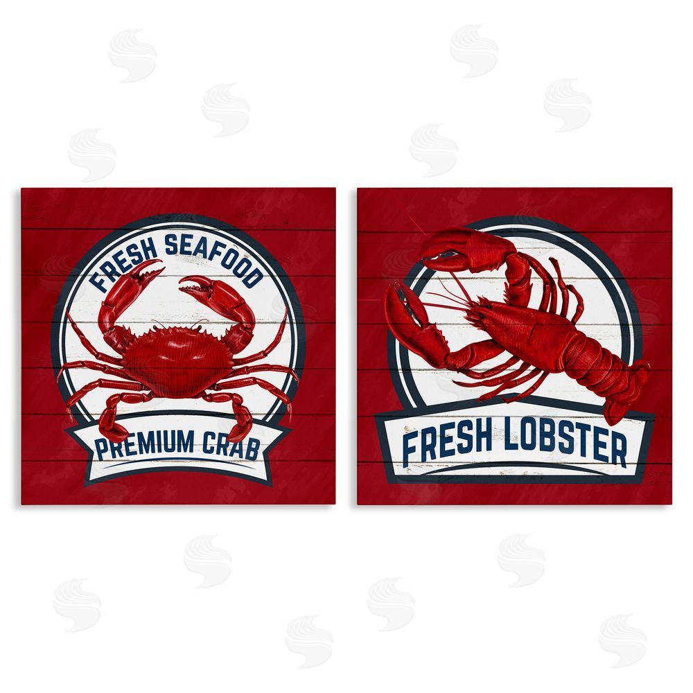 Kim Allen Fresh Crab & Lobster Canvas Wall Art Print