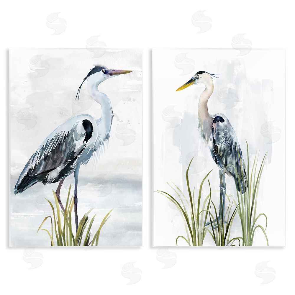 Carson Lyons Soft Nautical Egrets Wooden Wall Plaque Art Print