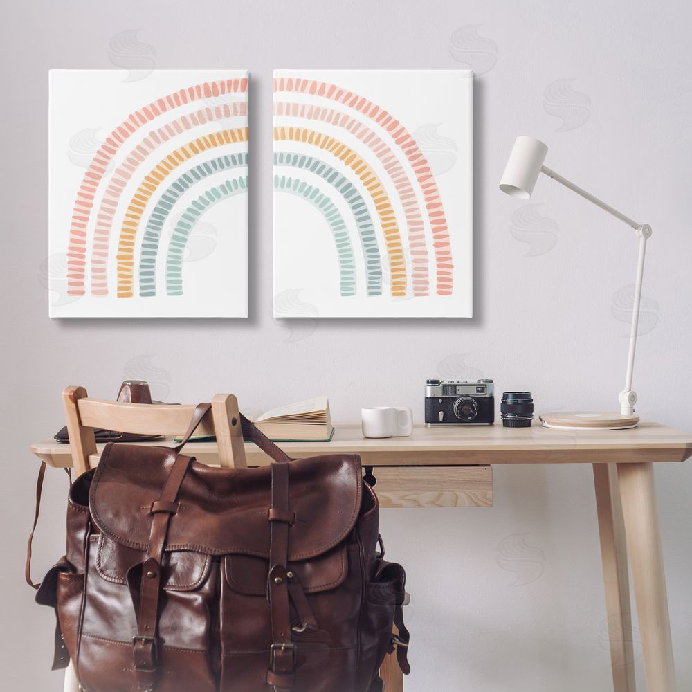 Stupell Studio Patterned Rainbow Arches Canvas Wall Art Print in Room