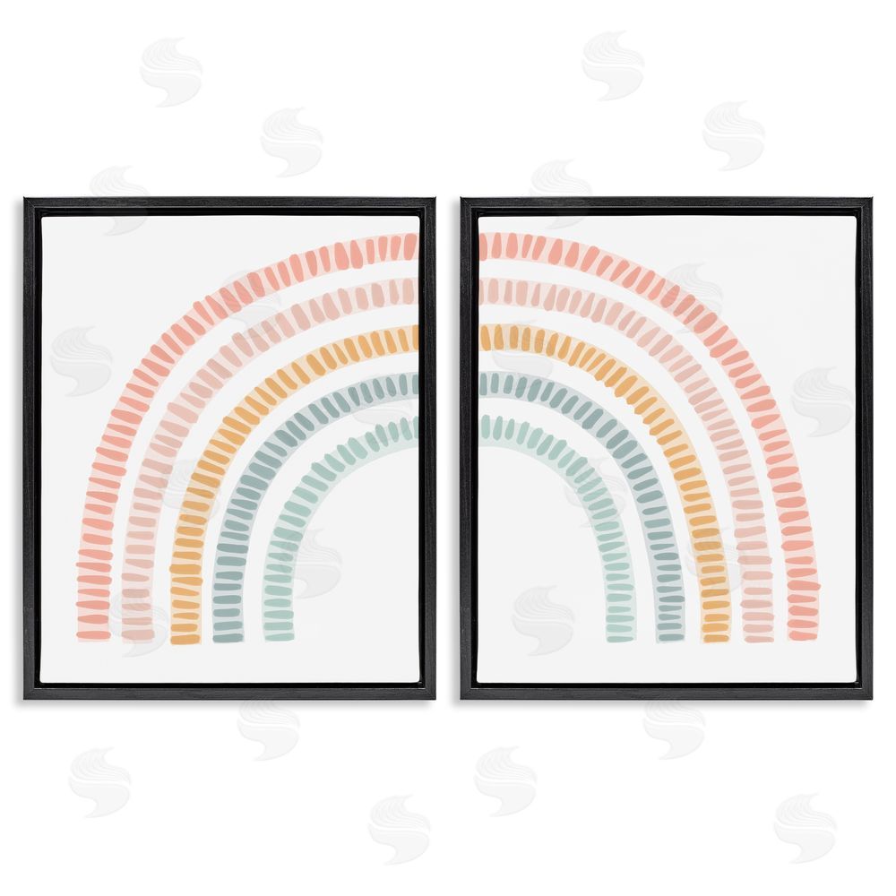 Stupell Studio Patterned Rainbow Arches Black Floating Frame Canvas Wall Art Print