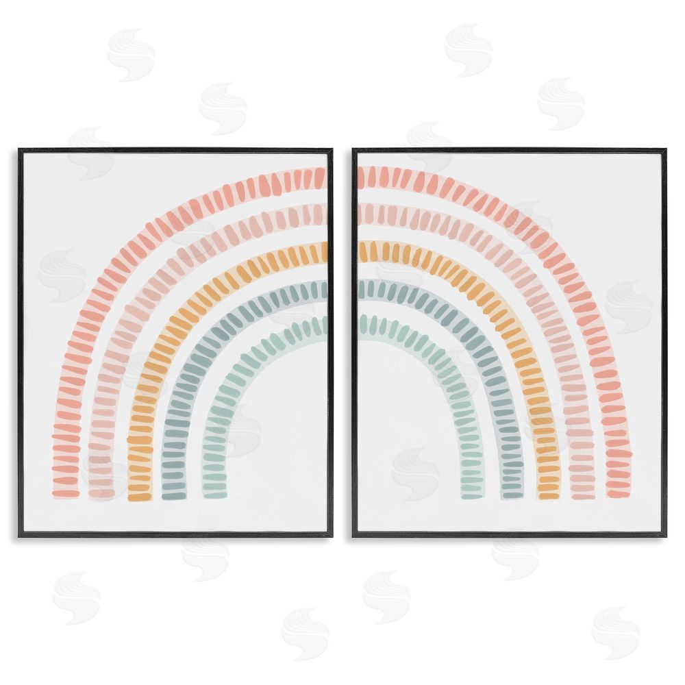 Stupell Studio Patterned Rainbow Arches Black Framed Giclee Wall Art Print