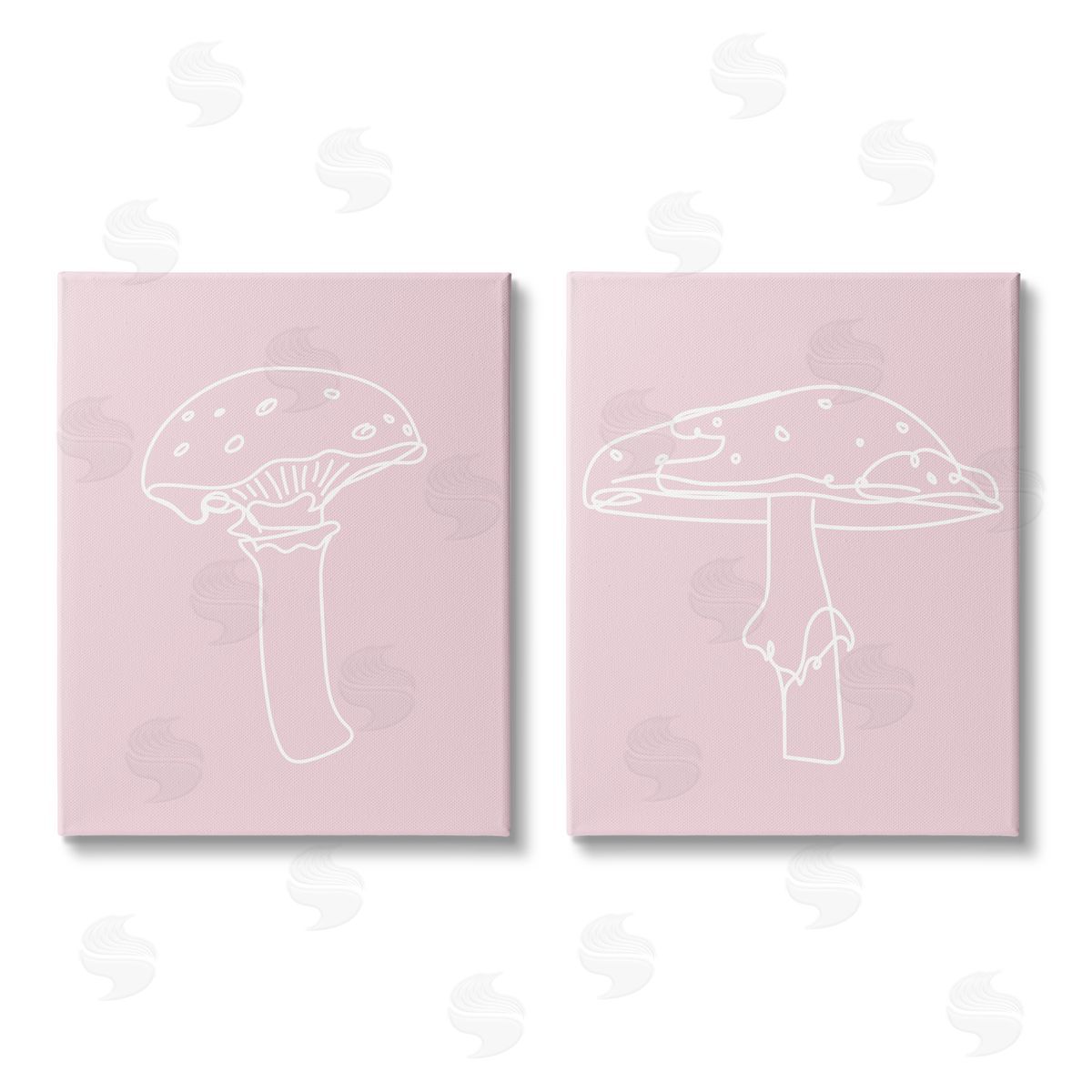Stupell Studio Pastel Mushroom Doodles Canvas Wall Art Print