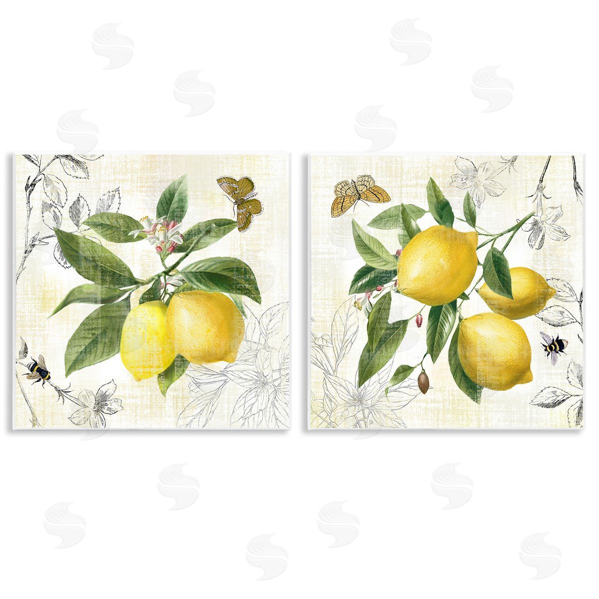 Nan Distressed Country Lemons Wooden Wall Plaque Art Print