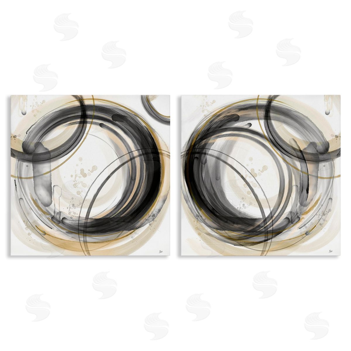Nan Concentric Circles Pattern Canvas Wall Art Print