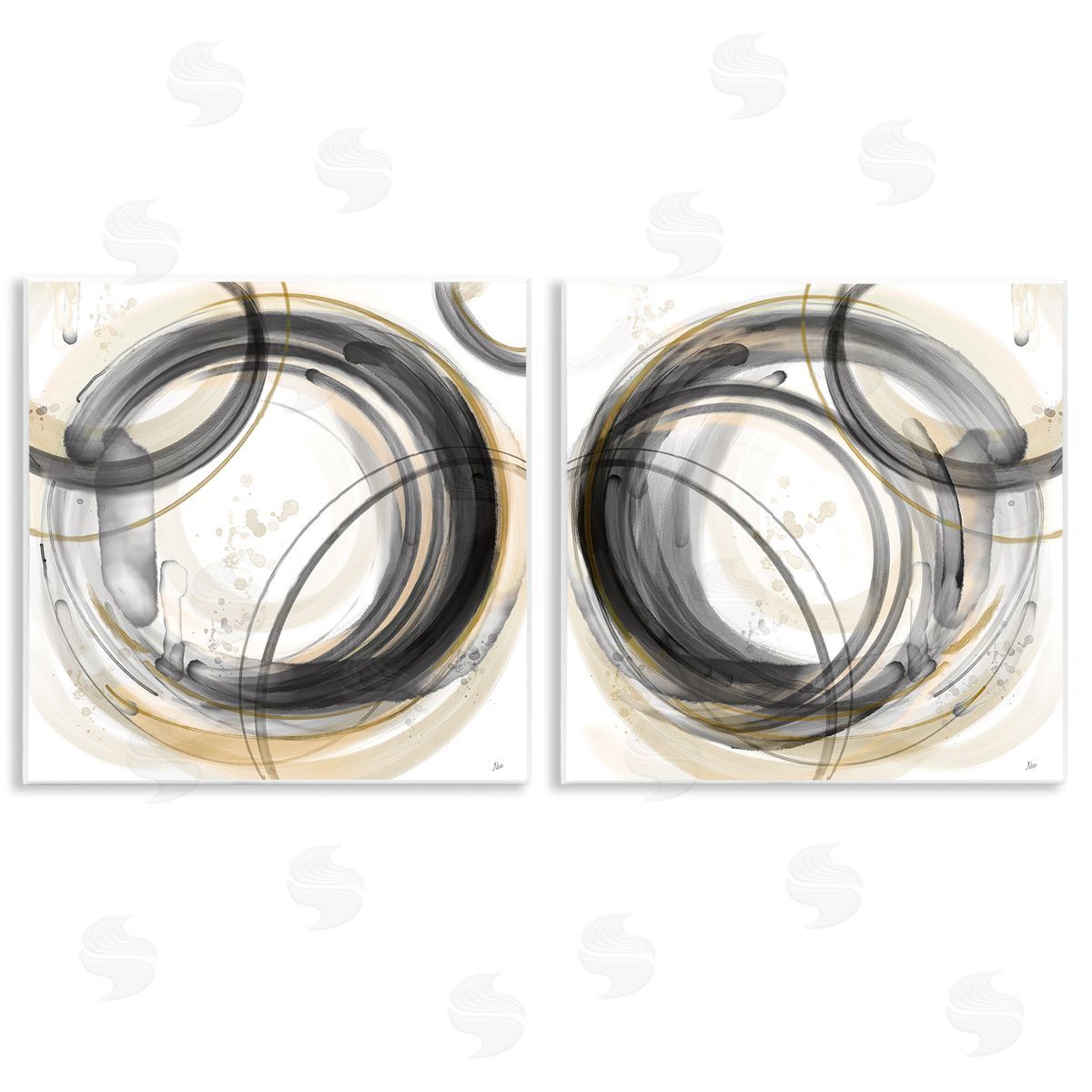 Nan Concentric Circles Pattern Wooden Wall Plaque Art Print