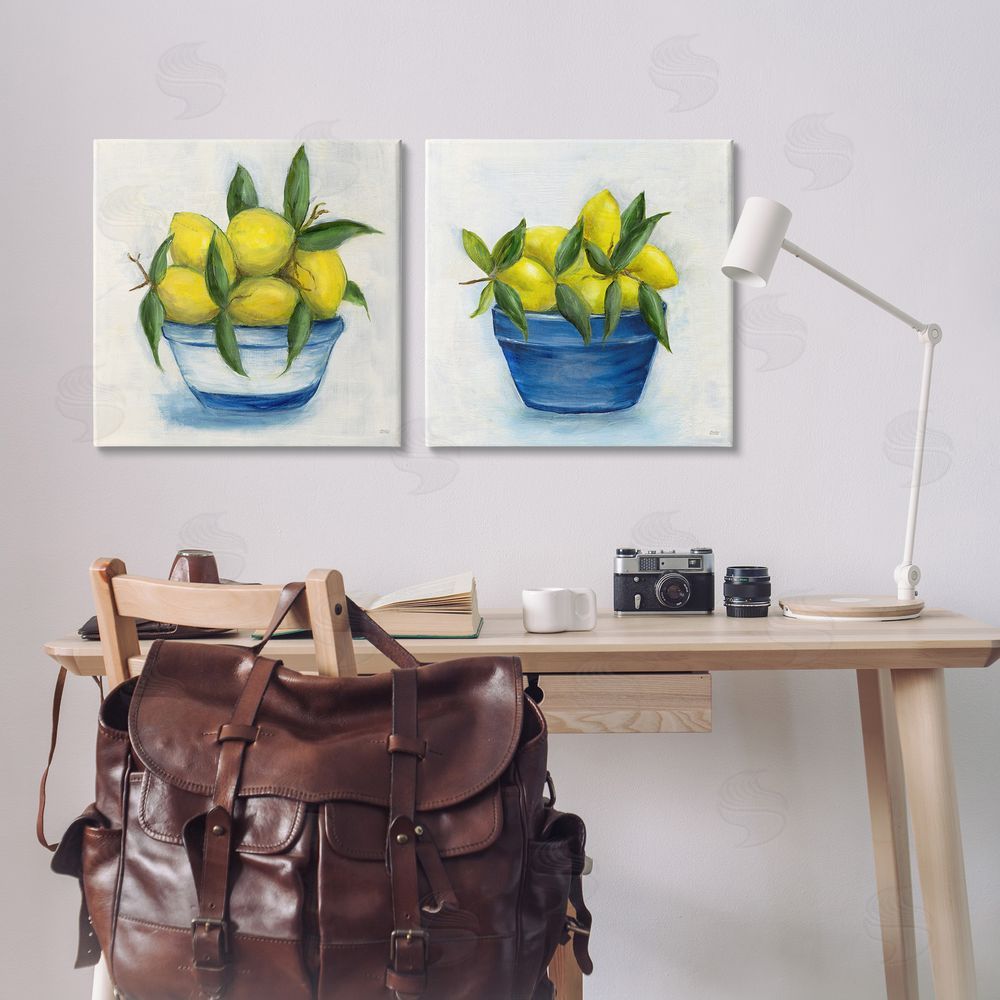 Marilyn Dunlap Traditional Lemon Bowls Canvas Wall Art Print in Room