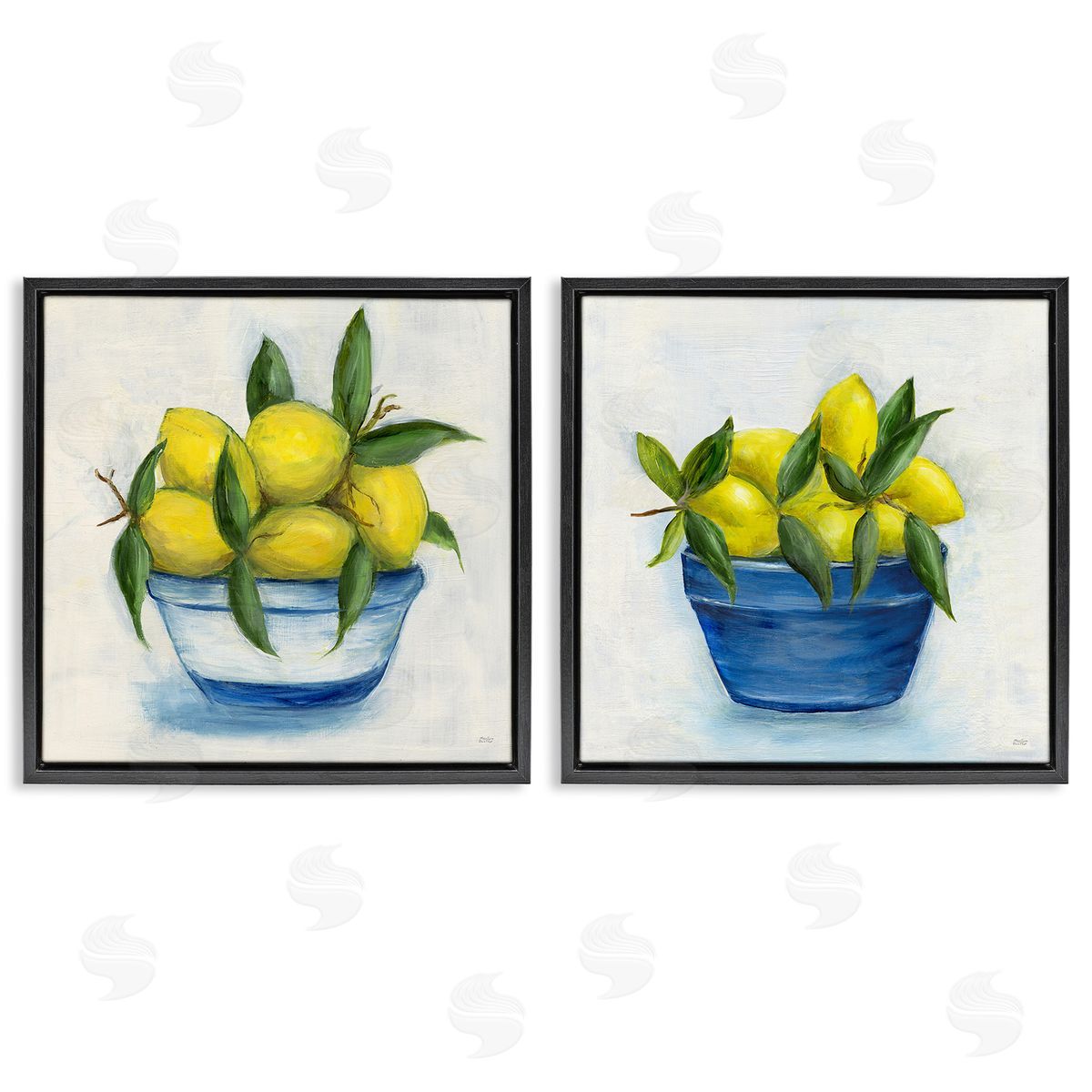Marilyn Dunlap Traditional Lemon Bowls Black Floating Frame Canvas Wall Art Print