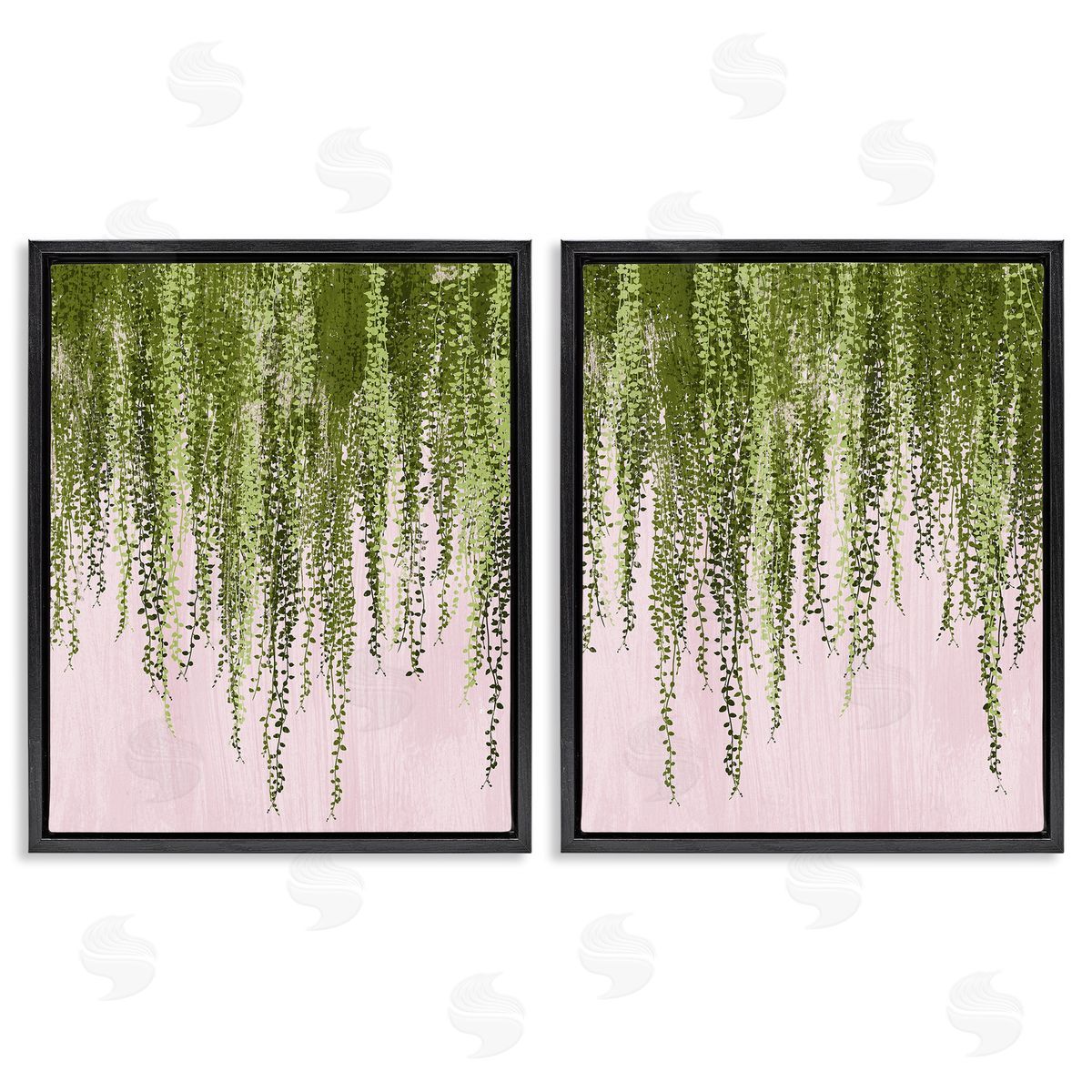 Grace Popp Natural Falling Ivy Black Floating Frame Canvas Wall Art Print