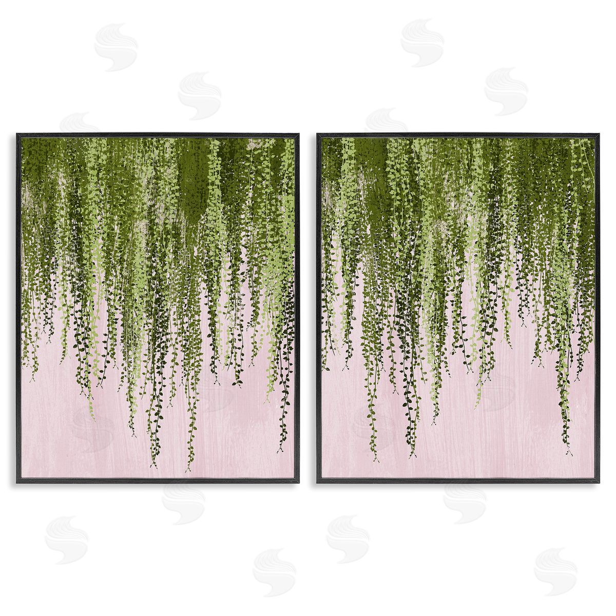 Grace Popp Natural Falling Ivy Black Framed Giclee Wall Art Print