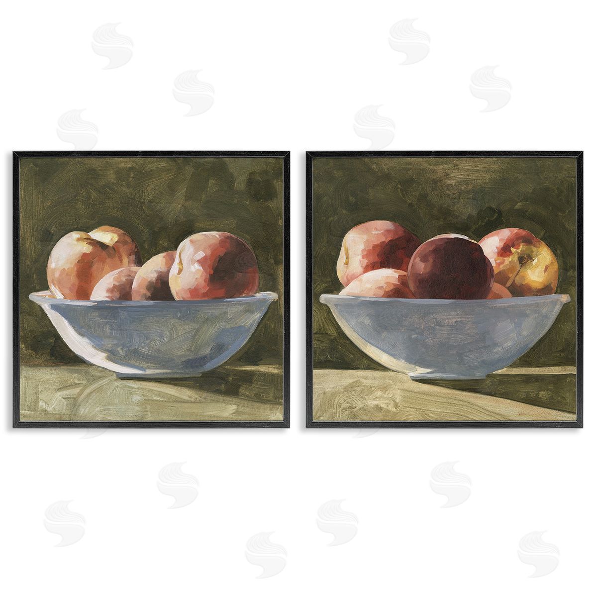 Emma Caroline Bowls of Apples Black Framed Giclee Wall Art Print