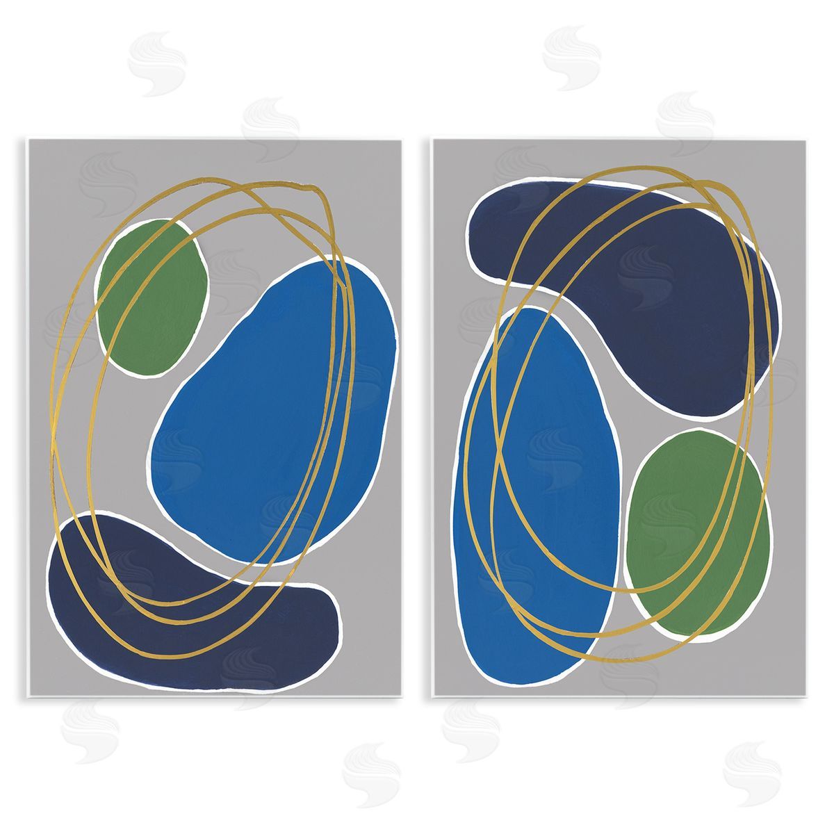 Regina Moore Contemporary Oblong Shapes Wooden Wall Plaque Art Print