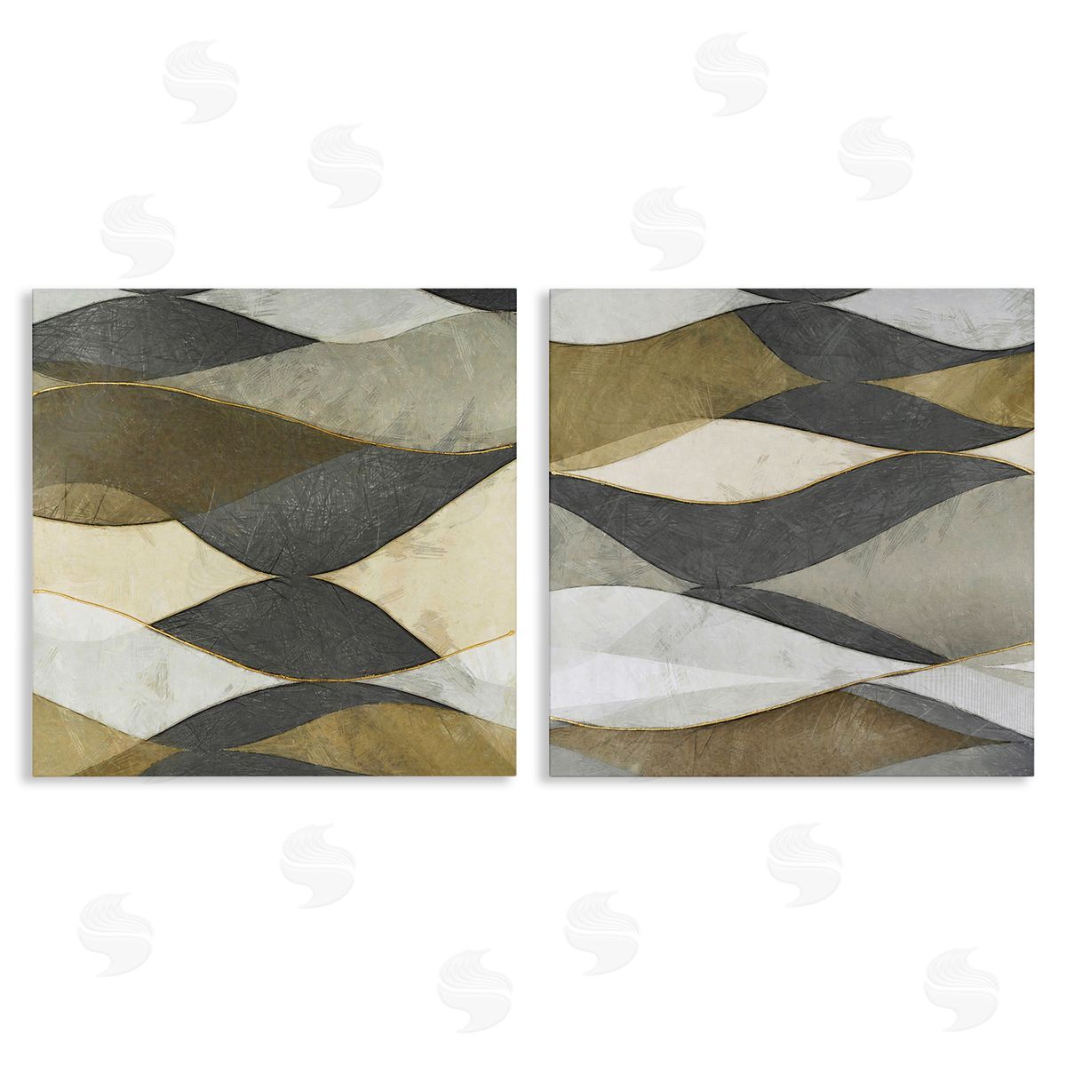 Alonzo Saunders Contemporary Layered Waves Canvas Wall Art Print