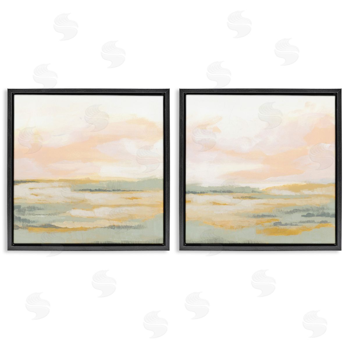 June Erica Vess Sunrise Sky Abstraction Black Floating Frame Canvas Wall Art Print