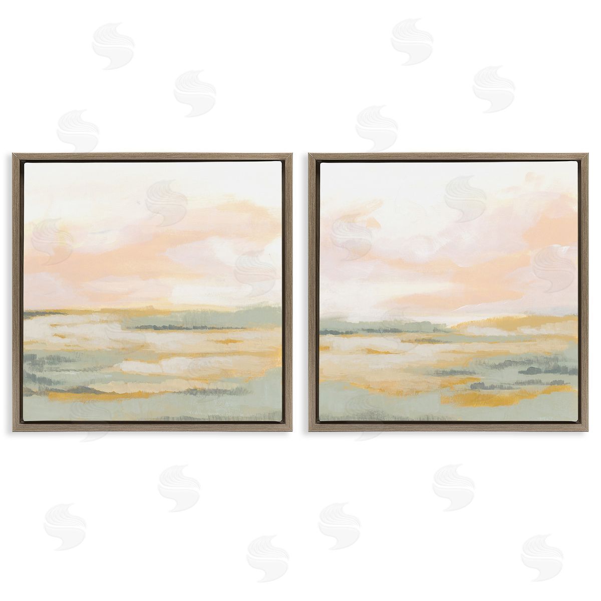 June Erica Vess Sunrise Sky Abstraction Brown Floating Frame Canvas Wall Art Print
