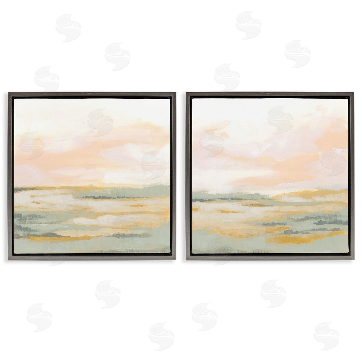 June Erica Vess Sunrise Sky Abstraction Gray Floating Frame Canvas Wall Art Print
