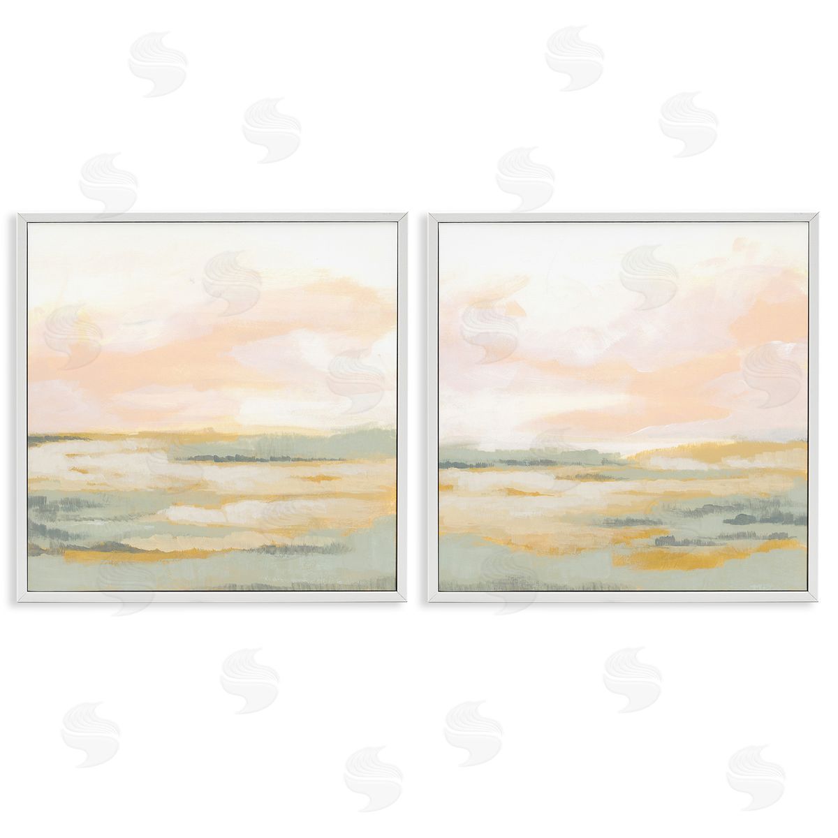 June Erica Vess Sunrise Sky Abstraction White Framed Giclee Wall Art Print