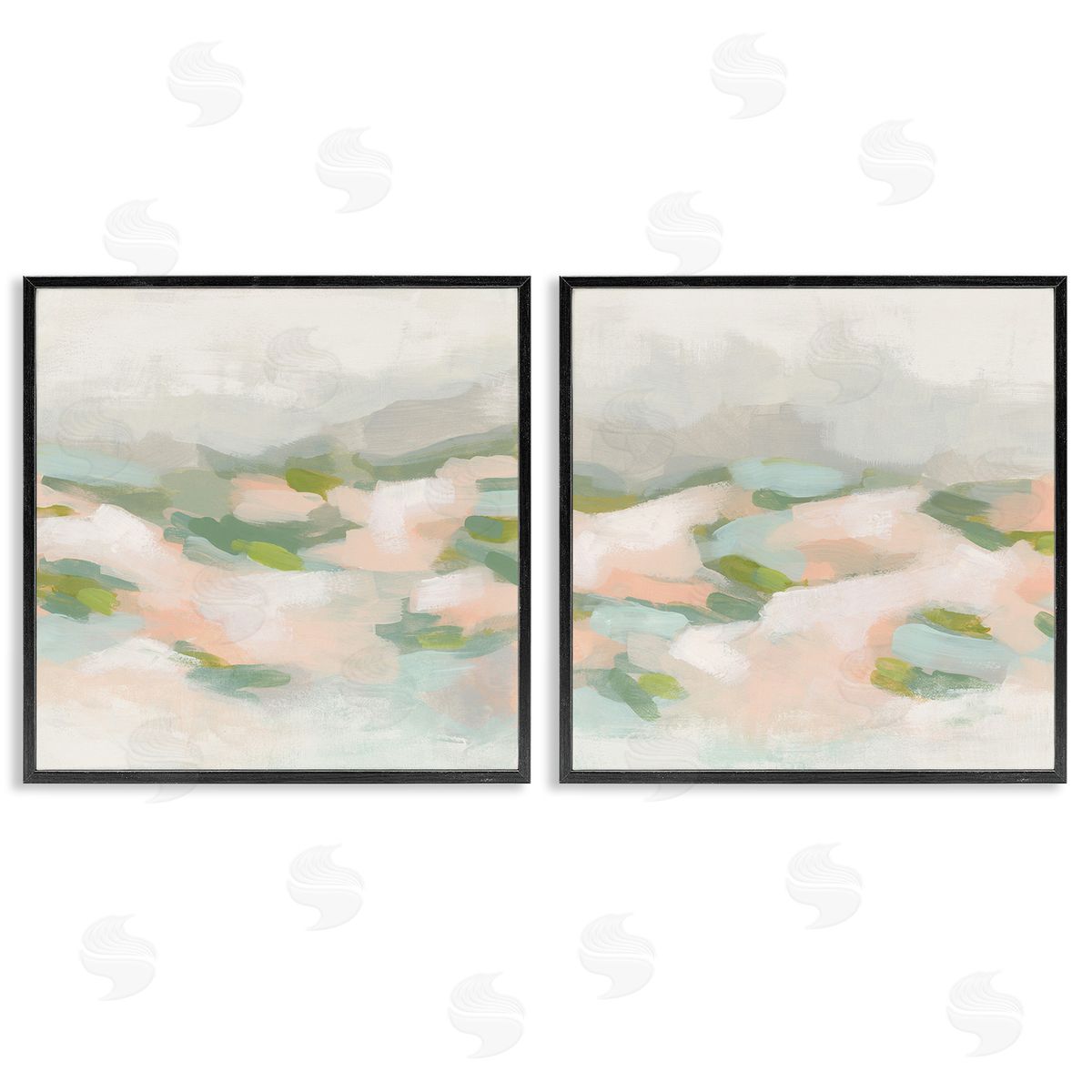 June Erica Vess Pastel Hills Abstraction Black Framed Giclee Wall Art Print
