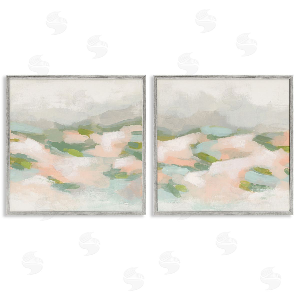 June Erica Vess Pastel Hills Abstraction Gray Framed Giclee Wall Art Print