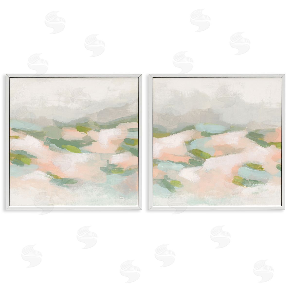June Erica Vess Pastel Hills Abstraction White Framed Giclee Wall Art Print