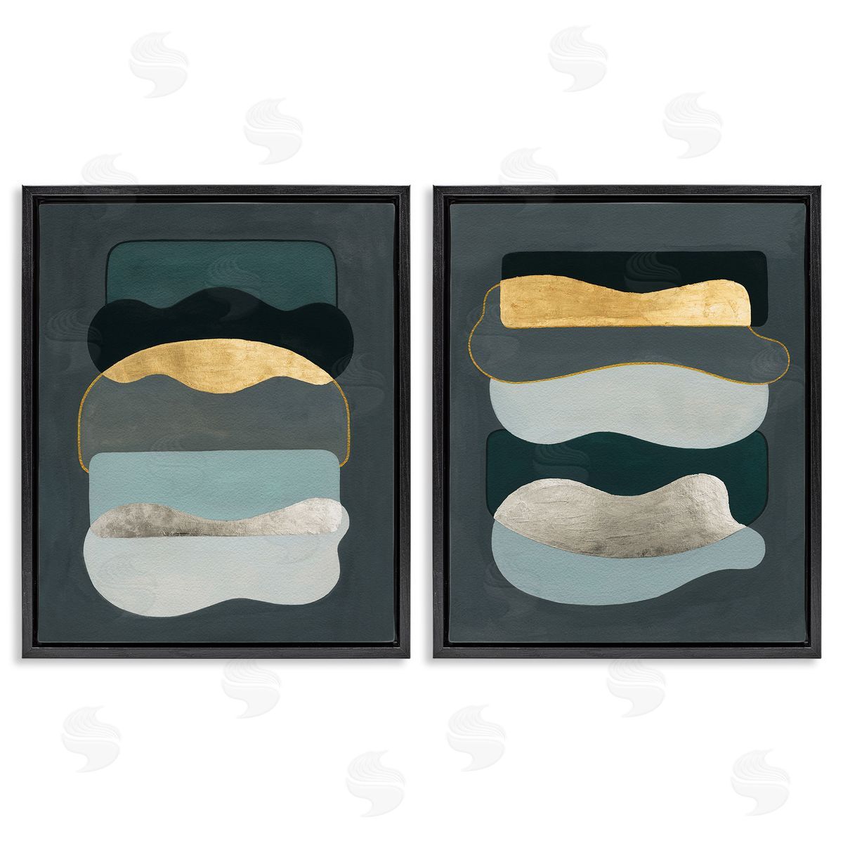Grace Popp Shapes with Glam Details Black Floating Frame Canvas Wall Art Print