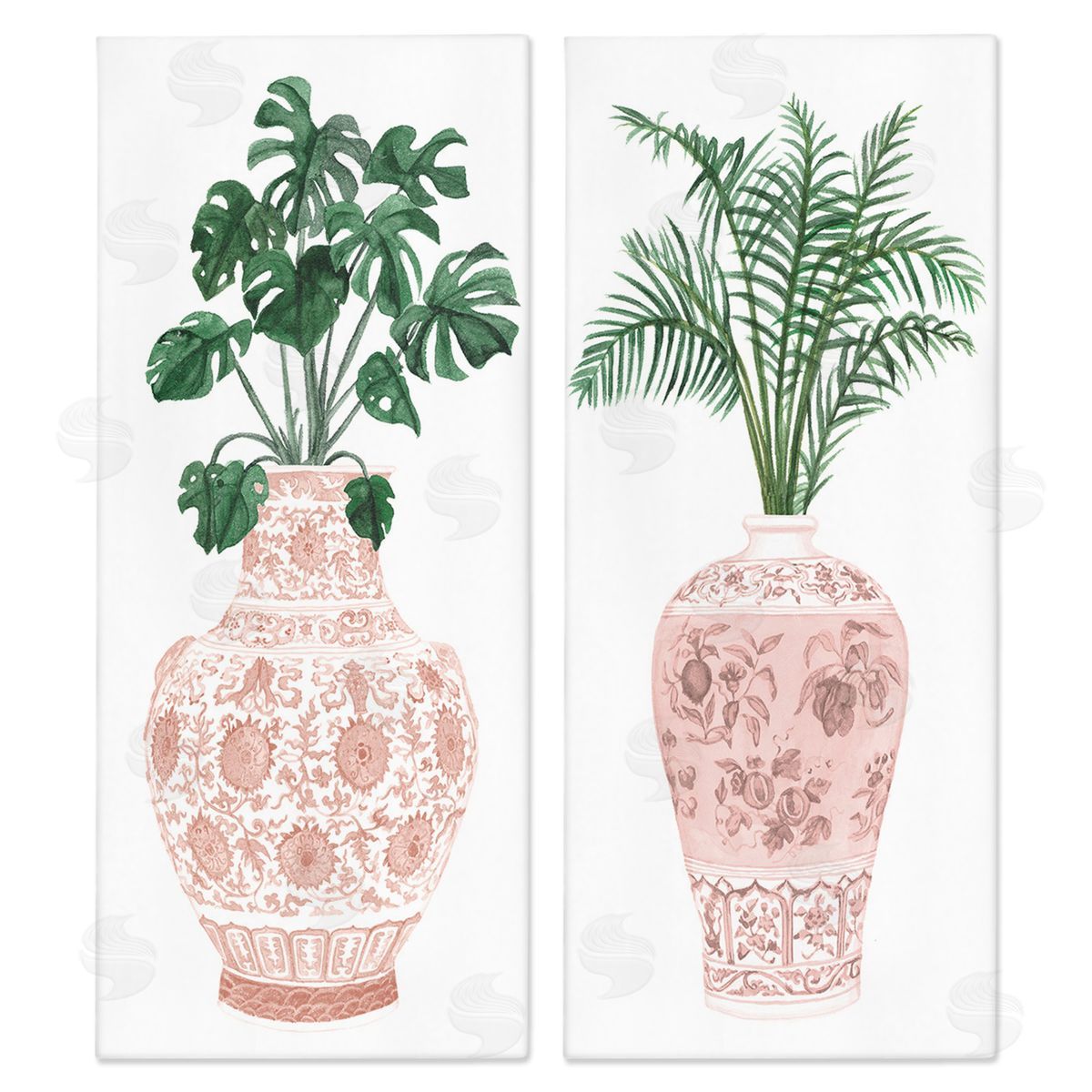 Melissa Wang Plants & Oriental Vases Canvas Wall Art Print