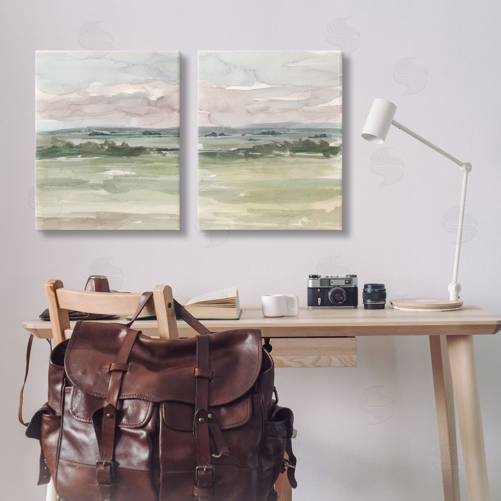 Ethan Harper Rural Landscape Watercolors Canvas Wall Art Print in Room