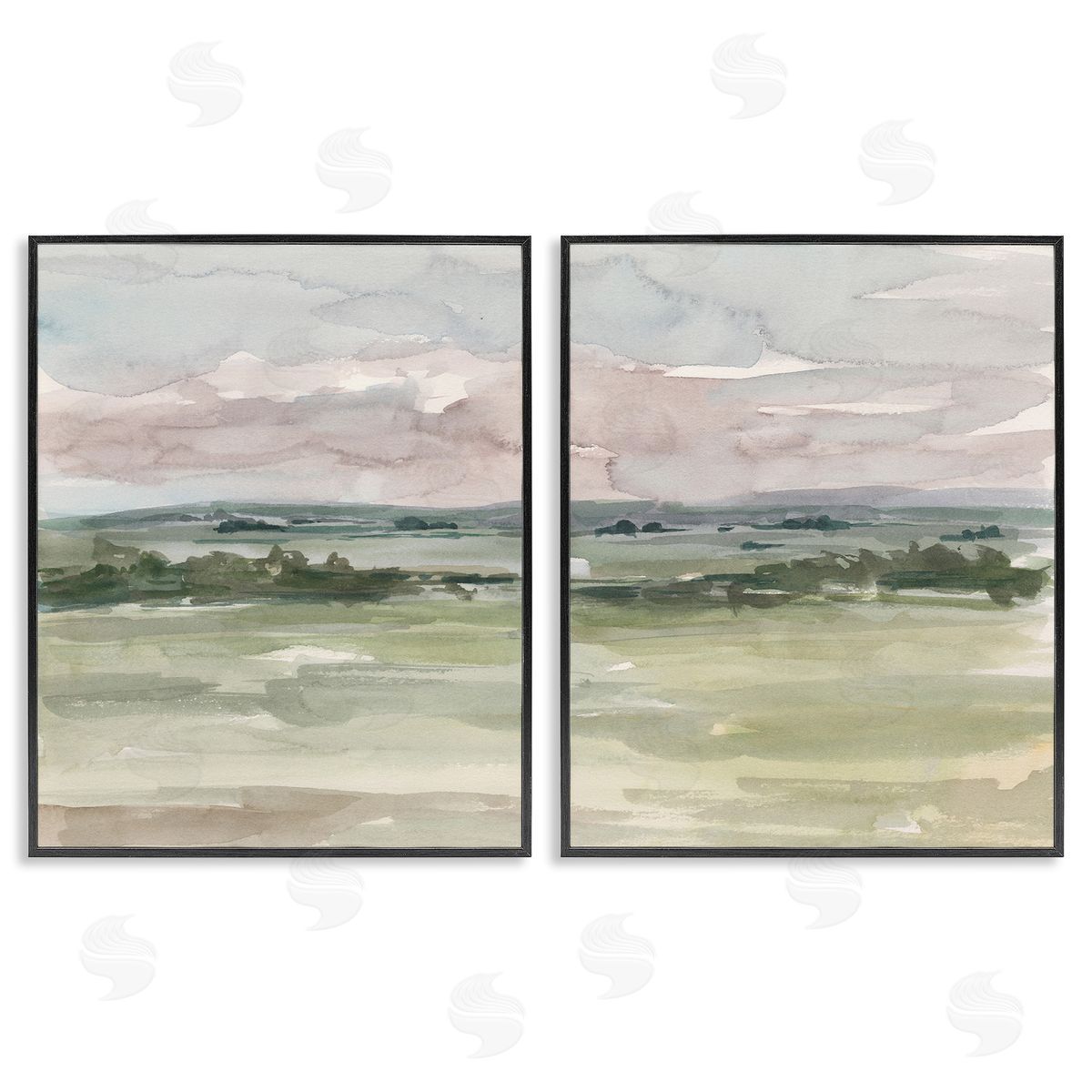 Ethan Harper Rural Landscape Watercolors Black Framed Giclee Wall Art Print