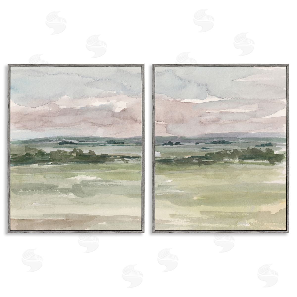 Ethan Harper Rural Landscape Watercolors Gray Framed Giclee Wall Art Print