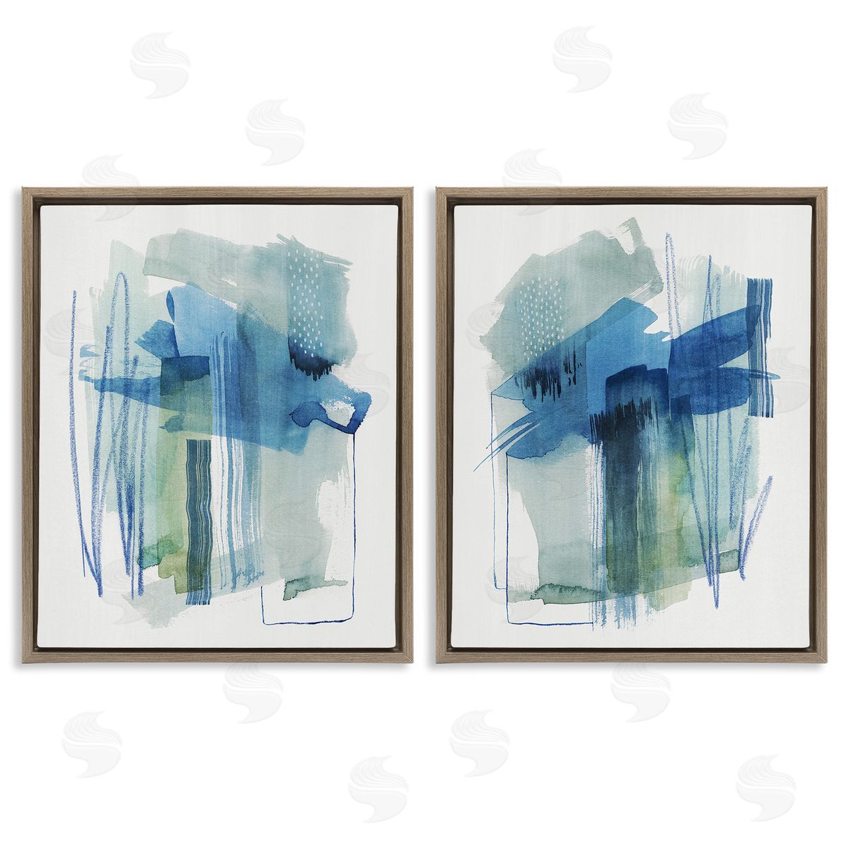 Grace Popp Chaotic Brushed Watercolor Brown Floating Frame Canvas Wall Art Print