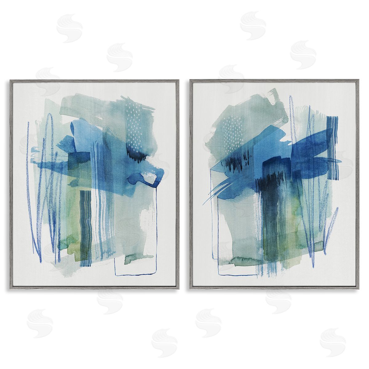 Grace Popp Chaotic Brushed Watercolor Gray Framed Giclee Wall Art Print