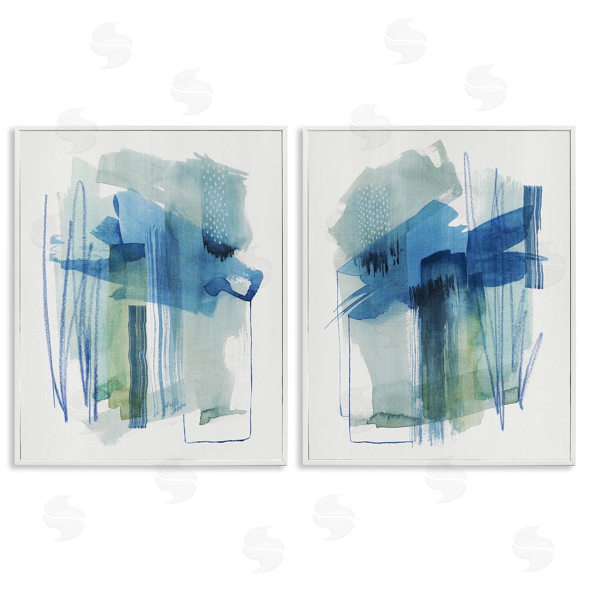 Grace Popp Chaotic Brushed Watercolor White Framed Giclee Wall Art Print
