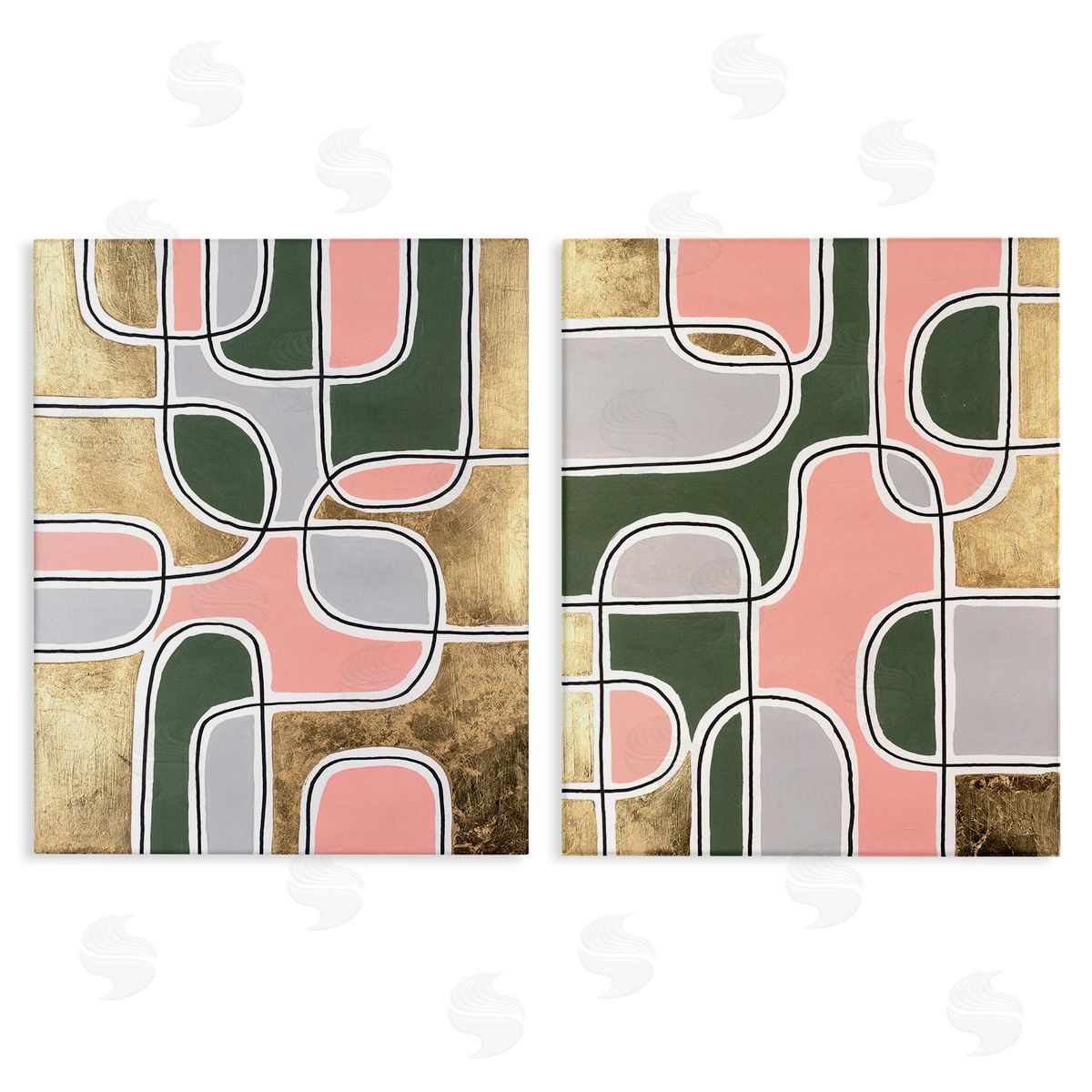 Michael Willett Overlapping Shapes on Glam Canvas Wall Art Print